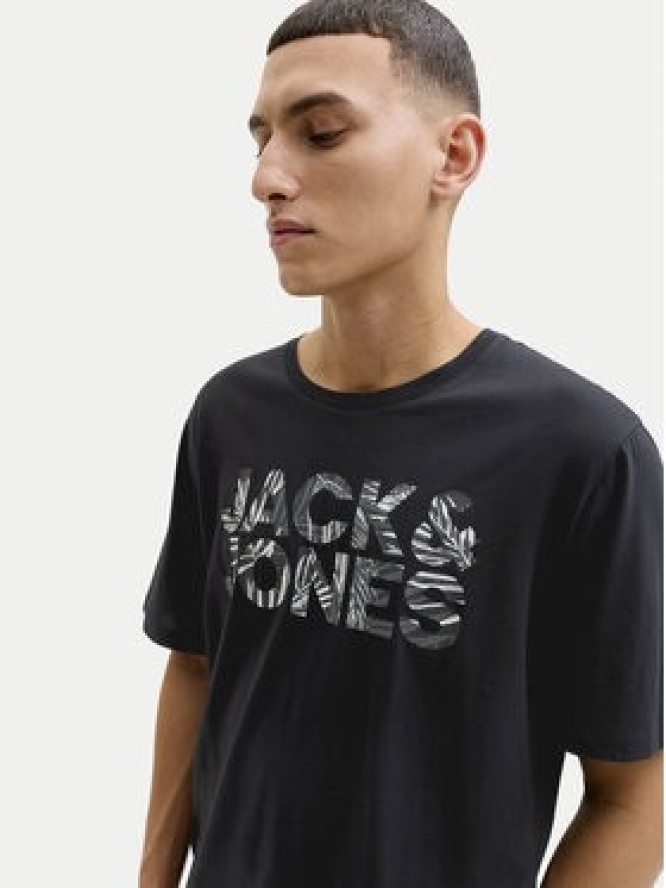Jack & Jones T-Shirt Ejeff Logo 12288536 Czarny Regular Fit