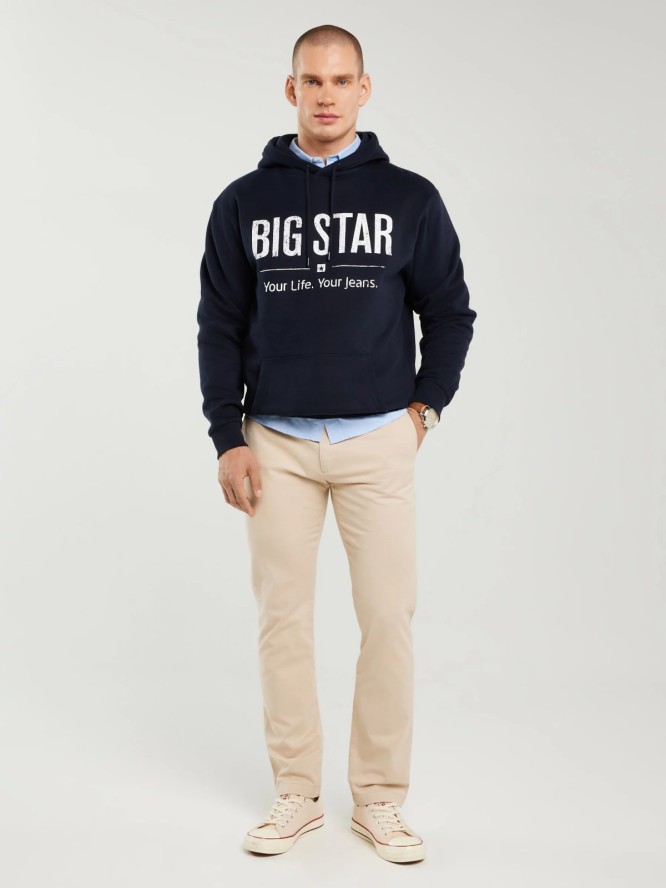 Bluza męska z kapturem z logo BIG STAR granatowa Ashlyno 403