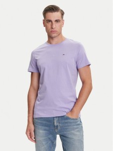 Tommy Jeans T-Shirt DM0DM04411 Fioletowy Slim Fit
