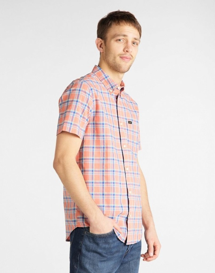MĘSKA KOSZULA LEE LEE BUTTON DOWN SS PAPRIKA L886DGNI 112123619