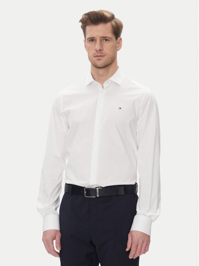 Tommy Hilfiger Koszula MW0MW39279 Biały Slim Fit