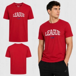 T-SHIRT MĘSKI 4F KOSZULKA SPORTOWA Z NADRUKIEM BAWEŁNIANA M3326 SS26