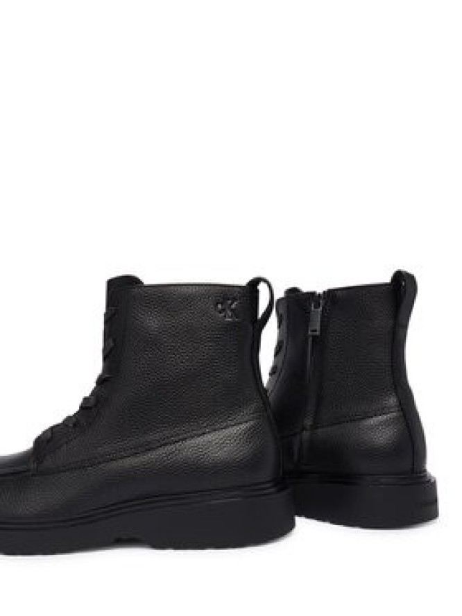 Calvin Klein Trzewiki Combat Ess Lace Up Apron Lth W YM0YM01375 Czarny