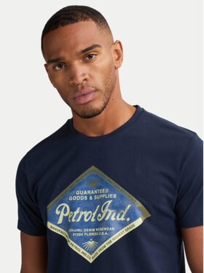 Petrol Industries T-Shirt M-1050-TSR634 Granatowy Regular Fit