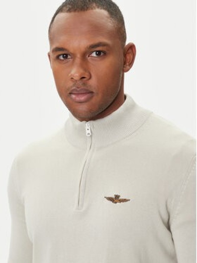 Aeronautica Militare Sweter 252MA1578UL00506 Beżowy Regular Fit