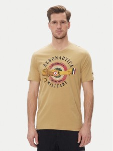 Aeronautica Militare T-Shirt 251TS2414J641 Beżowy Regular Fit