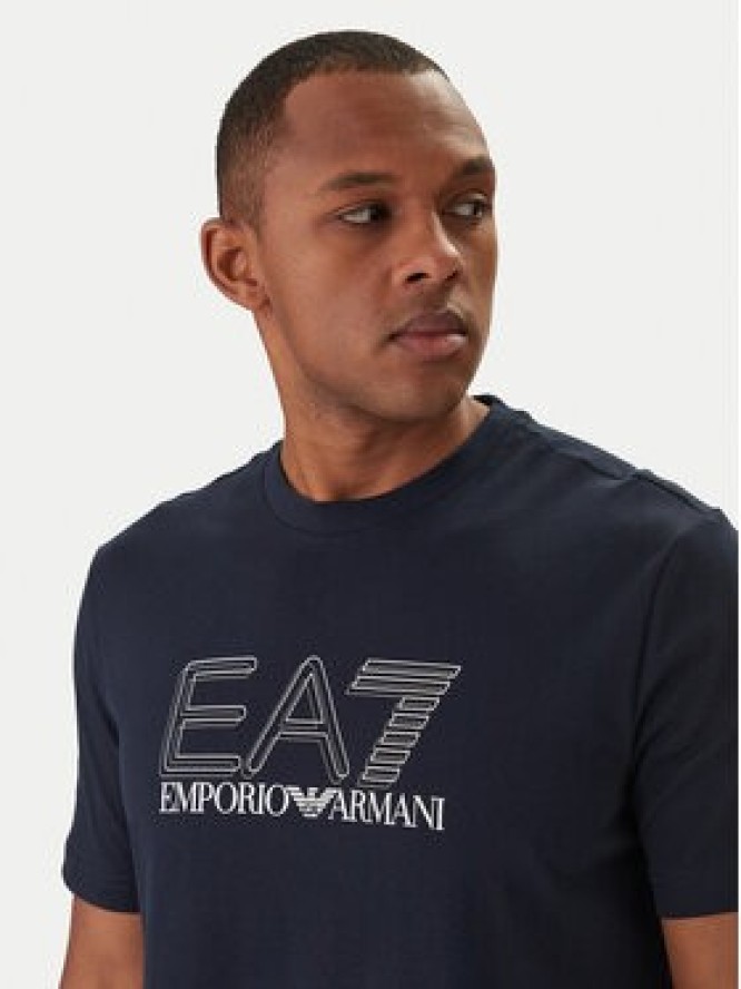 EA7 Emporio Armani T-Shirt 7M001307 AF10375 Granatowy Regular Fit