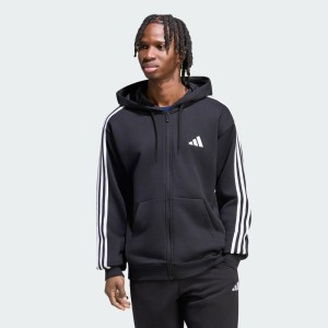 Bluza z kapturem z suwakiem na całej długości Essentials 3-Stripes French Terry