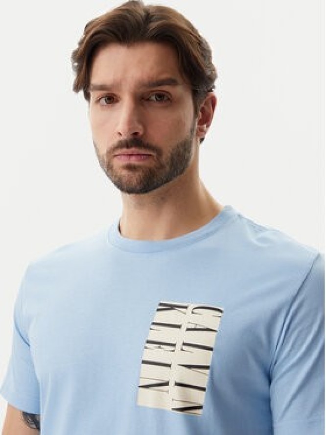 Calvin Klein Jeans T-Shirt Serif Box Graphic J30J327474 Błękitny Regular Fit