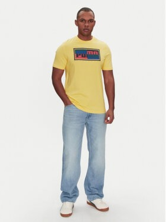 Puma T-Shirt Graphics Box 684827 Żółty Regular Fit