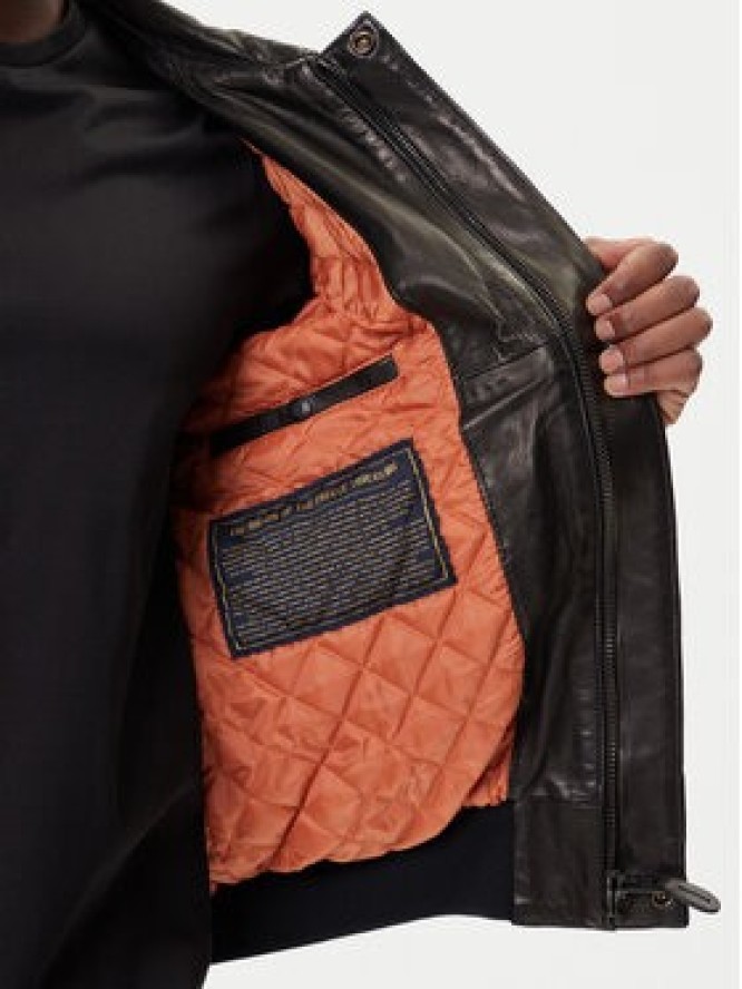 Aeronautica Militare Kurtka skórzana 252PN0895U100839 Czarny Regular Fit