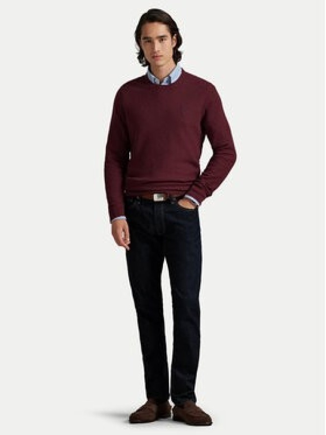 Polo Ralph Lauren Sweter 710918163520 Bordowy Regular Fit