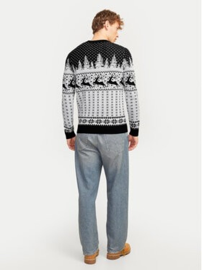 Jack & Jones Sweter Xmas Gabriel 12266118 Szary Regular Fit