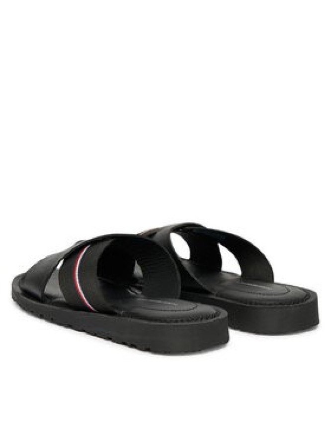 Tommy Hilfiger Klapki Core Hilfiger Lth Criss C Sandal FM0FM05783 Czarny