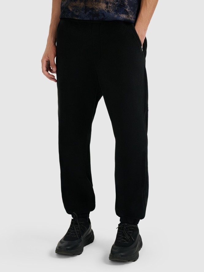 4F Spodnie dresowe polarowe męskie - czarne L