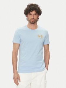La Martina T-Shirt Vernie MAR009 JS206 Błękitny Regular Fit