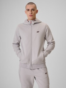 4F Bluza dresowa regular z kapturem męska - szara S