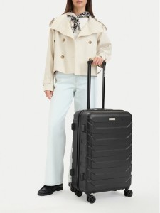 GINO ROSSI Walizka średnia CEO-GIN-M-001-05-BLACK4 Czarny