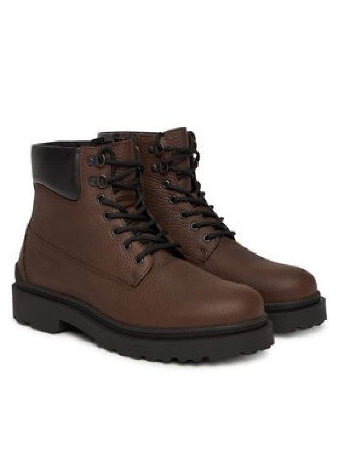 Tommy Jeans Trzewiki Tjm Lace Up Boot Leather EM0EM01629 Brązowy