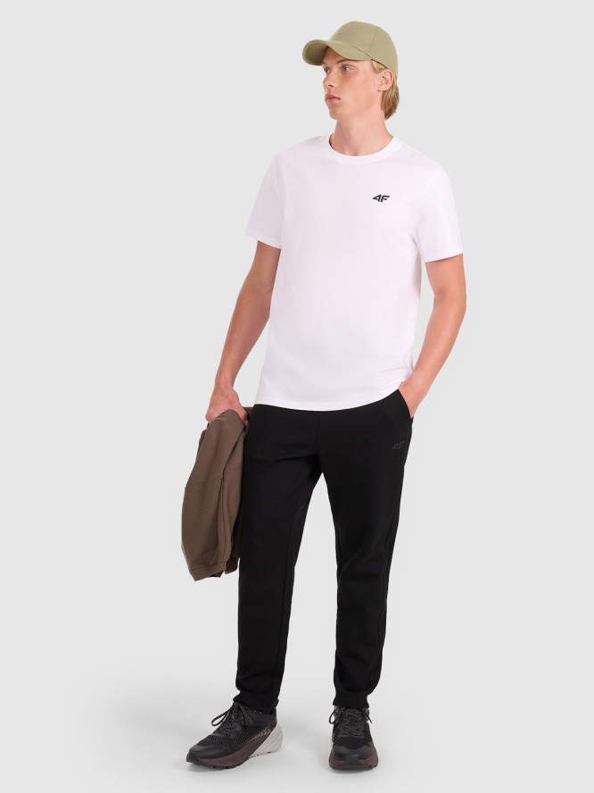 4F T-shirt regular gładki męski - biały 3XL