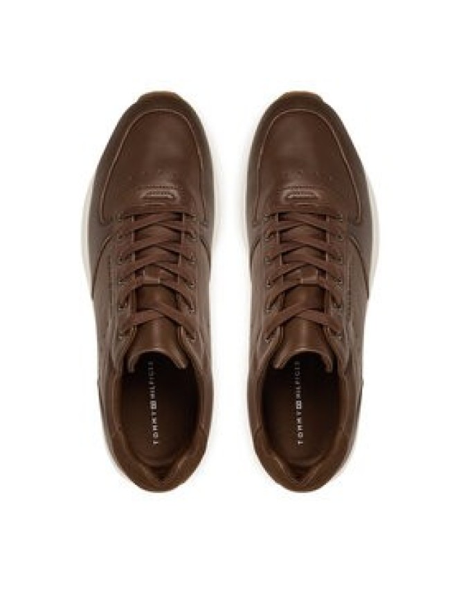 Tommy Hilfiger Sneakersy Premium Leather Hybrid FM0FM05700 Brązowy