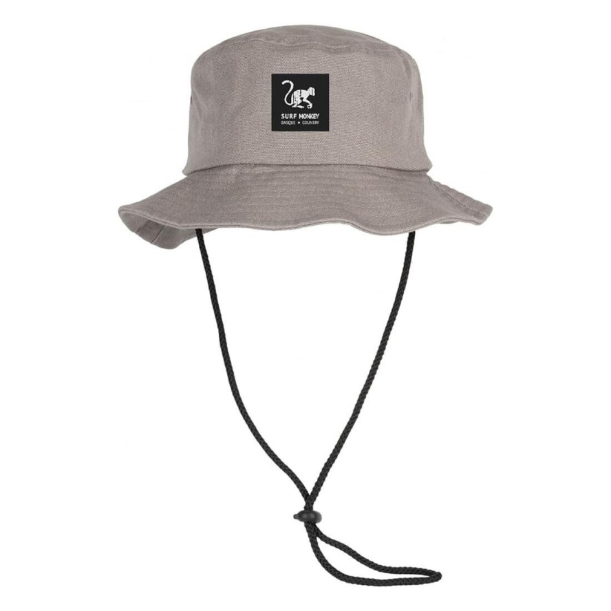 Kapelusz trekkingowy z sznurkiem – bawełna – L/XL (Szary)