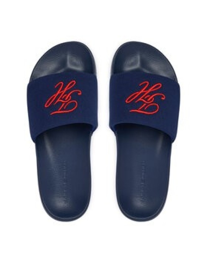 Tommy Hilfiger Klapki Logo Embroidery Canvas FM0FM05858 Granatowy