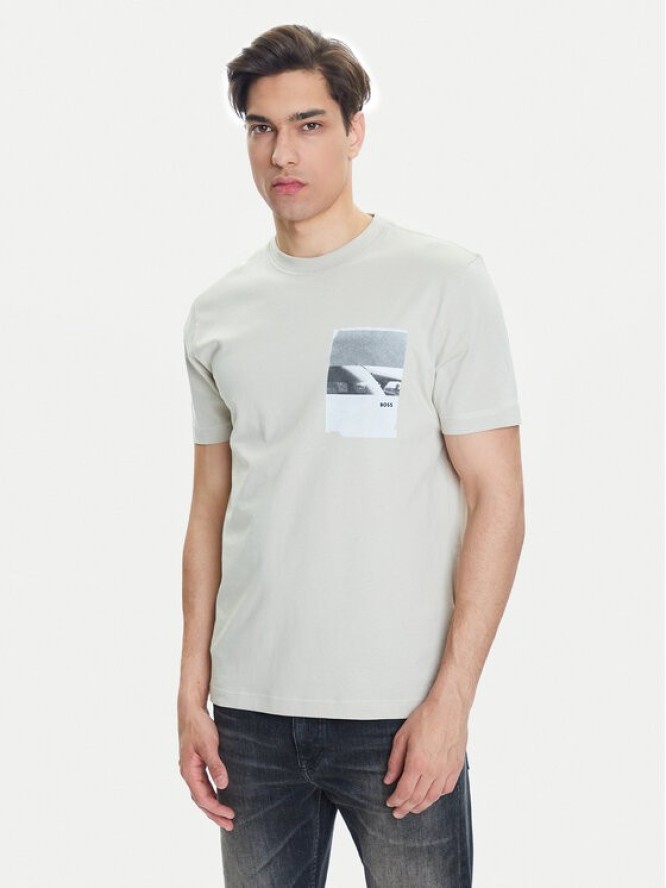 BOSS T-Shirt Te_Container 50546920 Beżowy Regular Fit