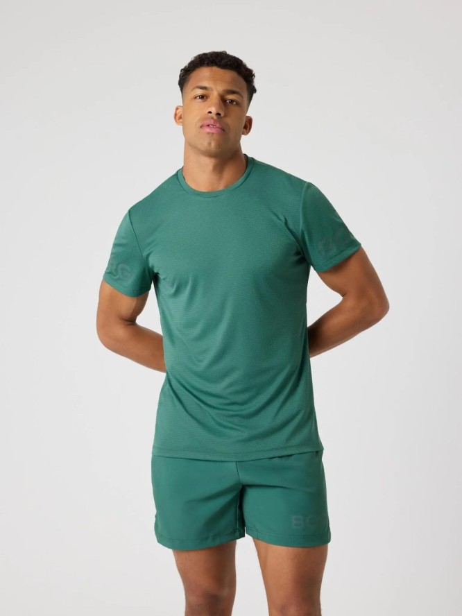 bjorn_borg BORG LIGHT T-SHIRT z recyklowanego poliestru — MALLARD GREEN
