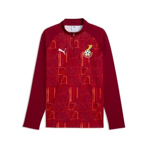 Męska koszulka na rozgrzewkę Ghany o wąskim kroju z zamkiem 1/4 PUMA