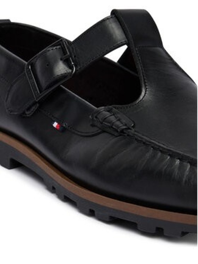 Tommy Hilfiger Półbuty Hilfiger Light Lth Buckle Loafer FM0FM05846 Czarny