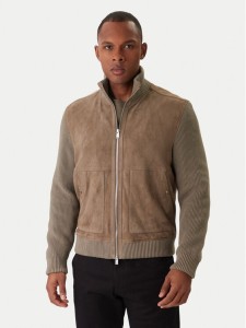 BOSS Kurtka skórzana H-Maparo 50547673 Beżowy Regular Fit