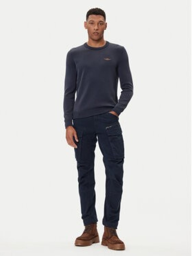 Aeronautica Militare Sweter 252MA1610UL00556 Granatowy Regular Fit