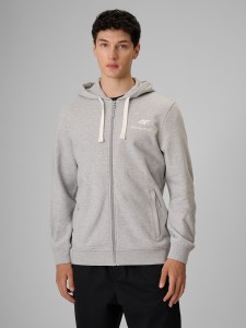 4F Bluza dresowa regular z kapturem męska - szara M