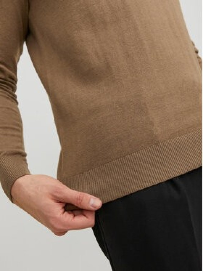 Jack & Jones Sweter 12208364 Brązowy Regular Fit
