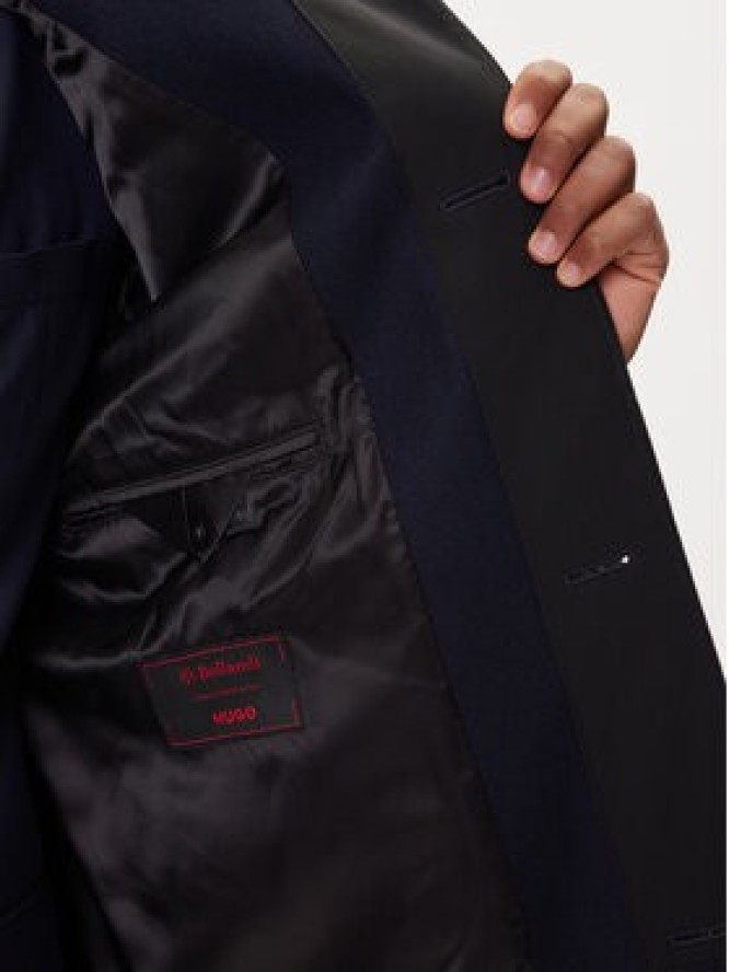 HUGO Płaszcz wełniany Mintrax2541 50546551 Granatowy Regular Fit