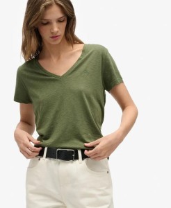superdry Studios Slub haftowany T-Shirt – Relaxed Fit – Four Leaf Clover