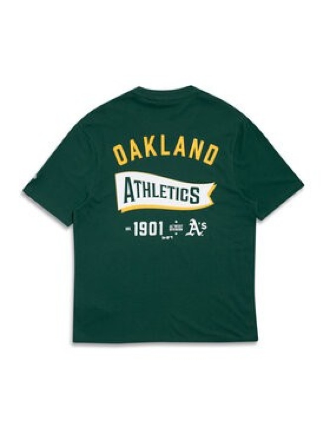 New Era T-Shirt Oakland Athletics MLB Pennant Graphic 60596214 Zielony Regular Fit