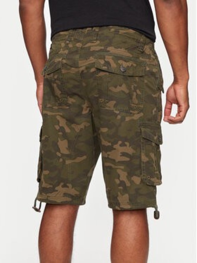 Brave Soul Szorty materiałowe MSRT-GEORGECAMOK Khaki Straight Fit