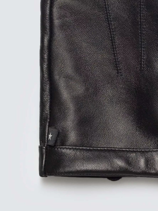 Rękawiczki męskie skórzane czarne Klasman 906