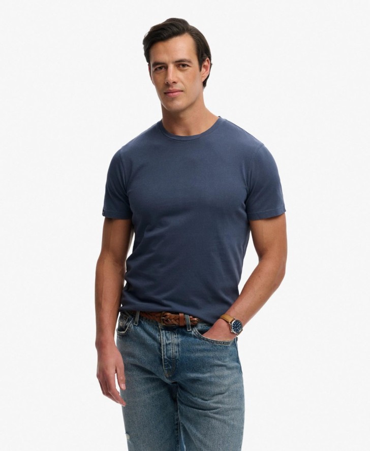 superdry Classic Essential T-Shirt z organicznej bawełny – Dry Slate Blue