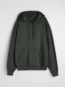 Bluza z kapturem z domieszką bawełny - zielony