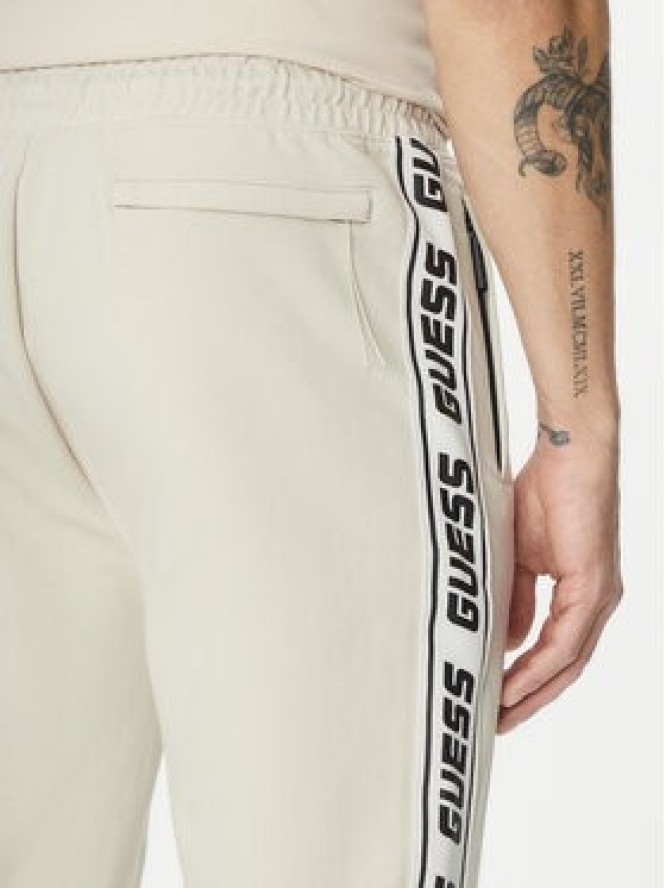 Guess Spodnie dresowe Z2YB19 K6ZS1 Écru Regular Fit