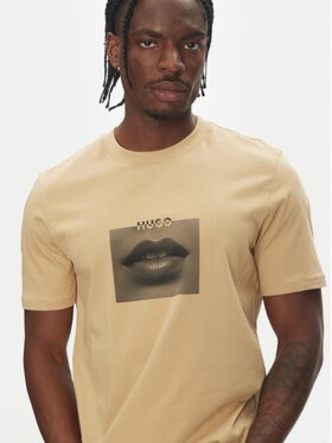 HUGO T-Shirt Deterni 50544496 Beżowy Regular Fit