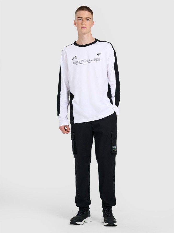 4F Spodnie casual cargo męskie - czarne M