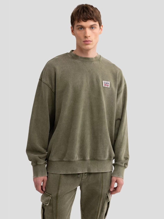 Bluza męska z efektem sprania khaki Caron 303