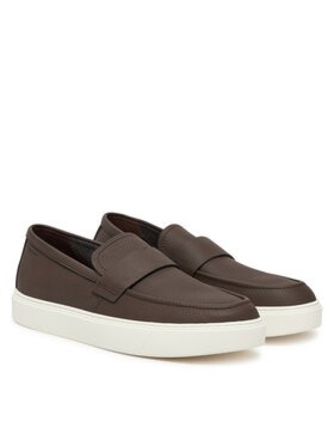 Calvin Klein Sneakersy Moccasin Lth Unlined HM0HM01813 Brązowy