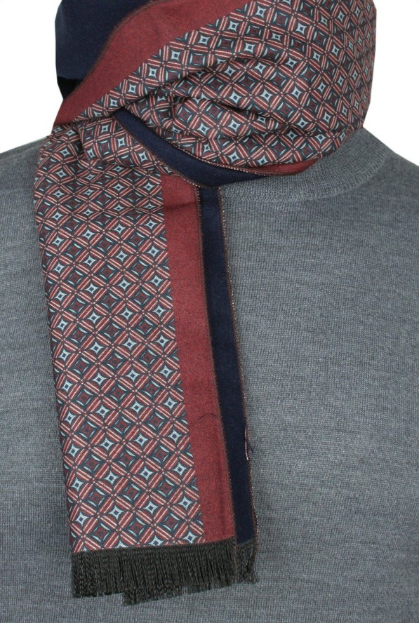 Elegancki Szalik Bawełniany - Alties - Geometryczny, Drobny Wzór