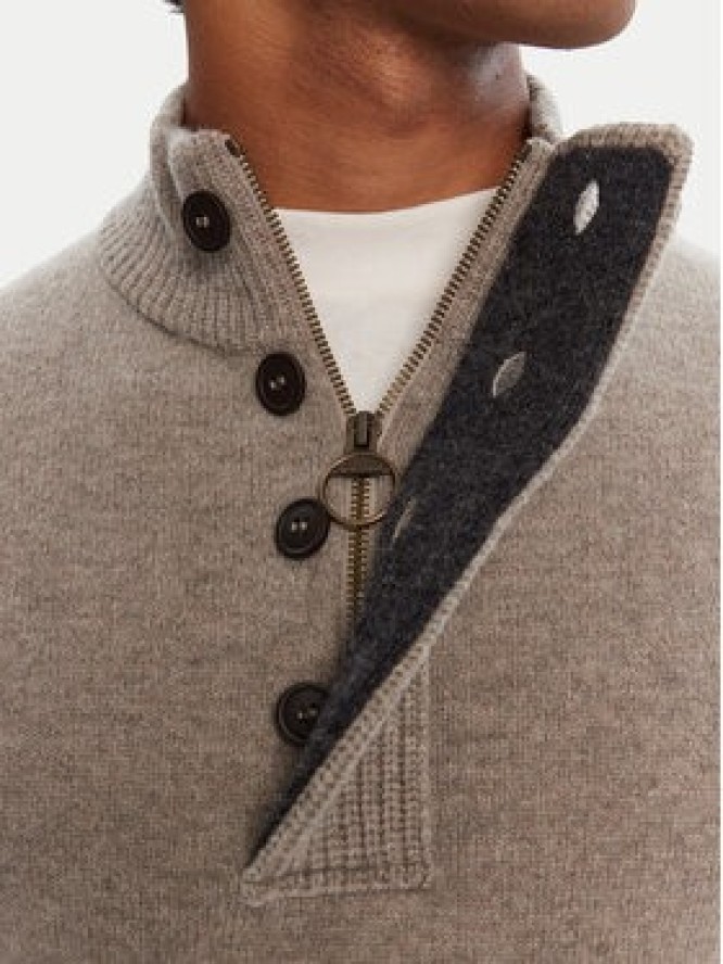 Barbour Sweter Patch Half Zip MKN0585ST51 Beżowy Regular Fit