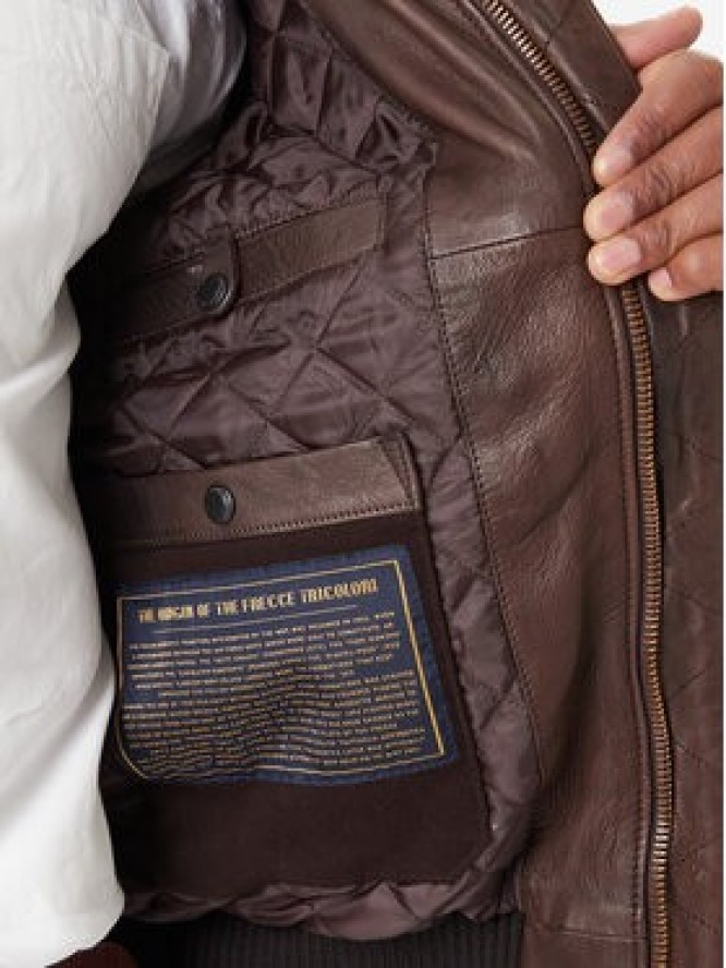 Aeronautica Militare Kurtka skórzana 252PN0846U100839 Brązowy Regular Fit